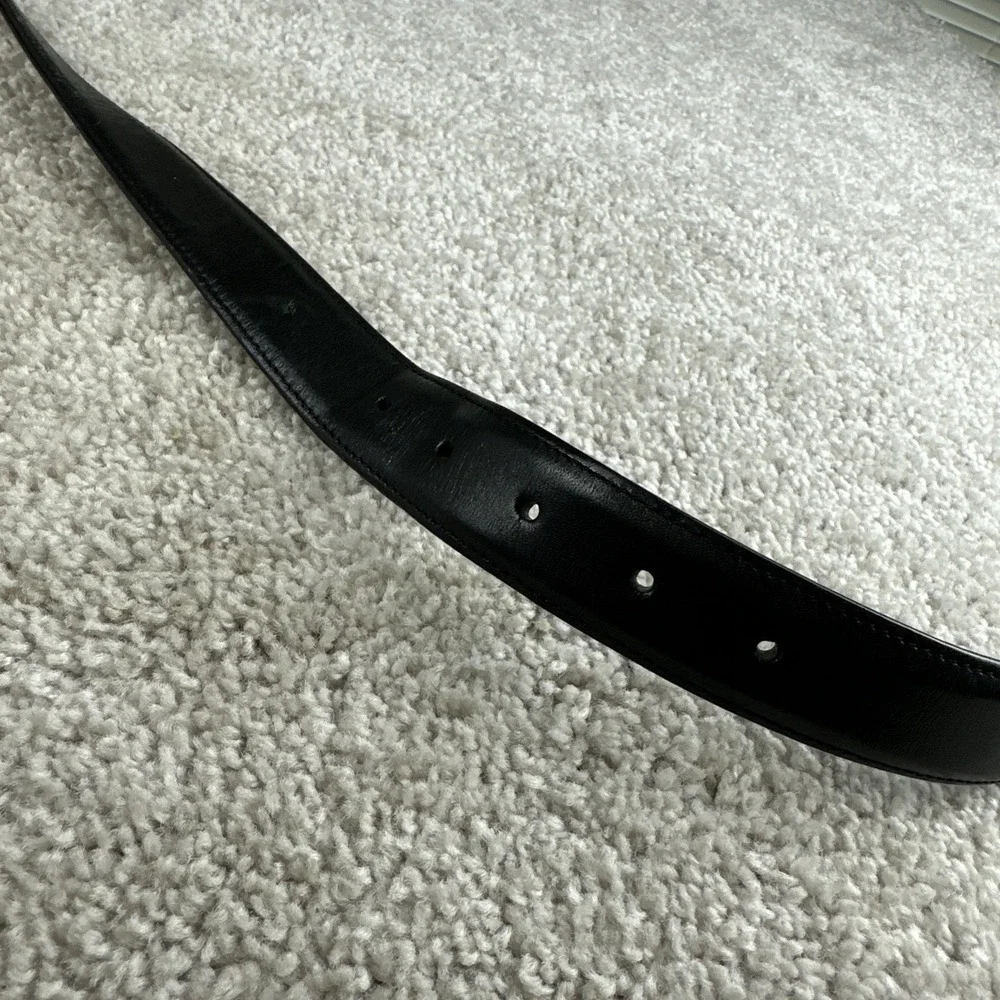 Cole‎ Haan Black Leather Belt Brass Buckle Men's Size 40 / 100